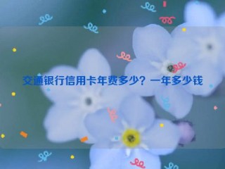 交通银行信用卡年费多少？一年多少钱