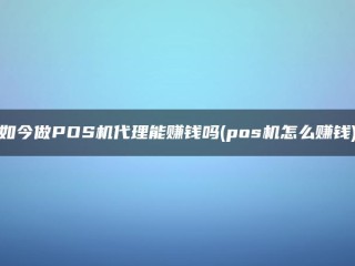 你现在做POS代理商能赚钱吗(POS是怎么赚钱的)