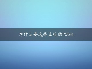 为什么选择普通POS机(普通POS机有哪些品牌)