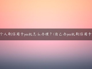 个人刷信用卡pos机怎么办理？(自己办pos机刷信用卡) 