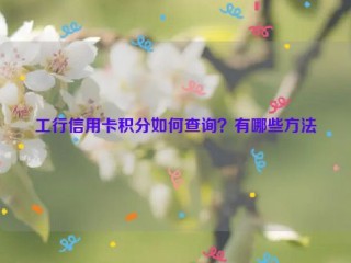 工行信用卡积分如何查询？有哪些方法
