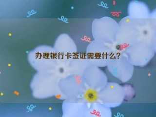 办理银行卡签证需要什么？