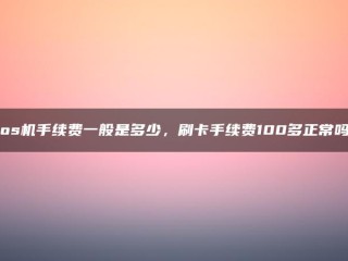 POS机手续费是多少？用信用卡充值100美元以上正常吗？