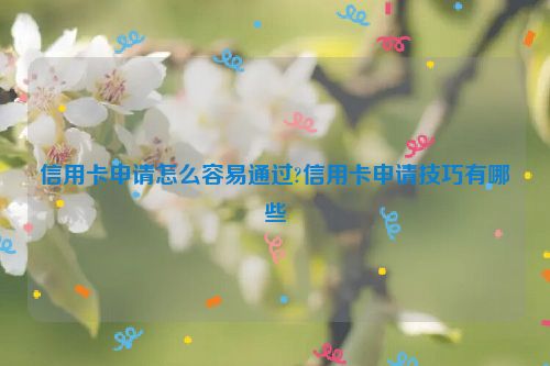 信用卡申请怎么容易通过?信用卡申请技巧有哪些